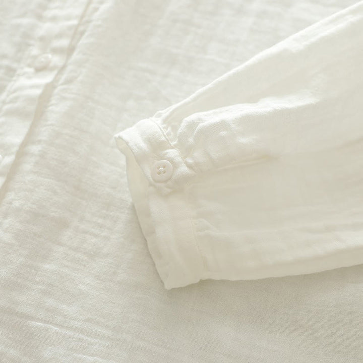 Buddha Stones秋 ホワイト カラフル 花柄 刺繍 ボタン レディース コットン 長袖シャツ - image 10