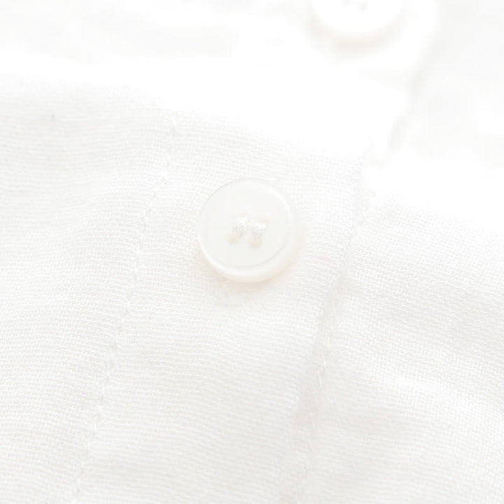 Buddha Stonesと秋の白緑の草ボタンレディースコットン長袖シャツ - image 10