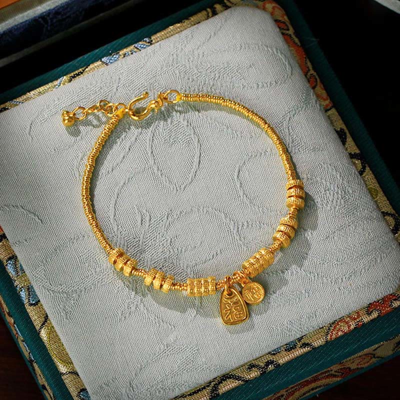 Buddha Stones銅フーキャラクター幸運のお守り開運財運ブレスレット - image 0