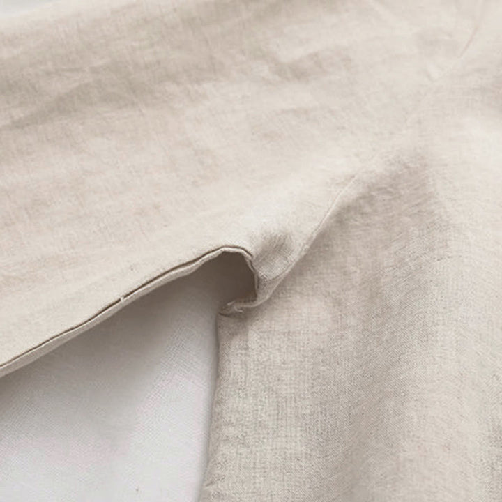 Buddha Stones秋 ベージュ 花柄 草 刺繍 ボタン レディース コットン 長袖シャツ - image 5