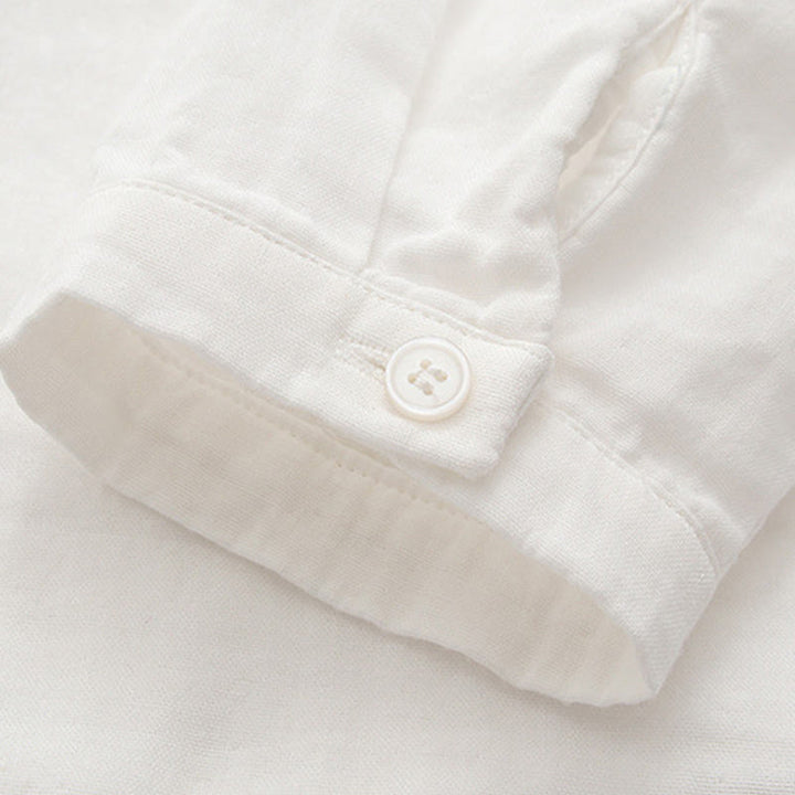 Buddha Stonesと秋のピンクの梅の花の刺繍ボタンレディースコットン長袖シャツ - image 12