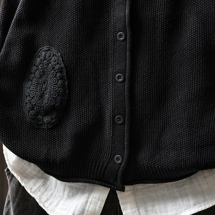 Buddha Stones秋 フローラルボタン コットン レディース 長袖 ニットカーディガン セーター - image 30