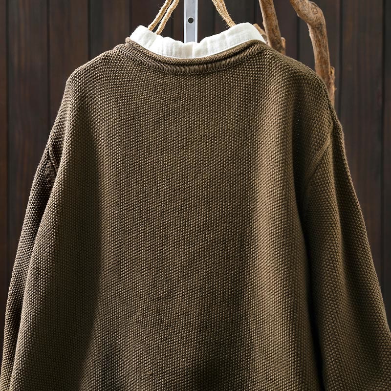 Buddha Stones秋 フローラルボタン コットン レディース 長袖 ニットカーディガン セーター - image 7