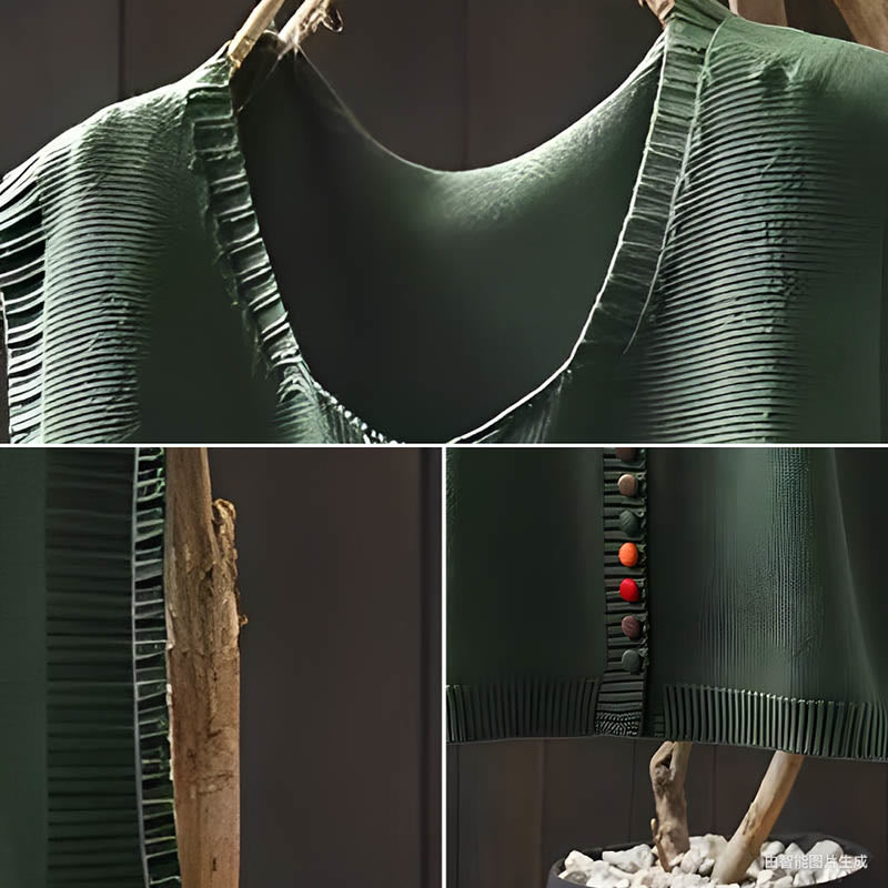 Buddha Stonesのカラフルなボタンレディースノースリーブコットンニットベストウエストコート - image 8