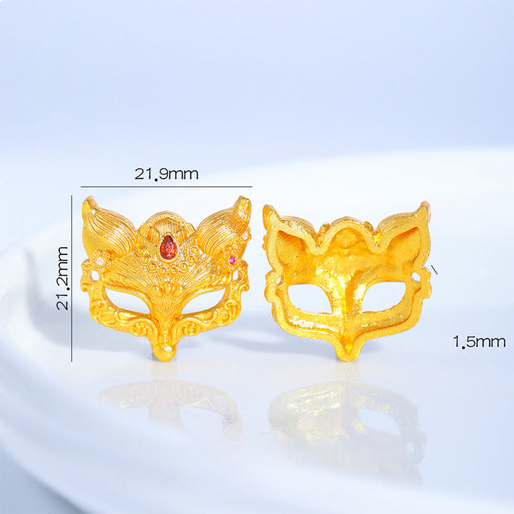 Buddha Stones狐鈴 チャーム 福文字 銅編み 紫紐幸運ブレスレット - image 3