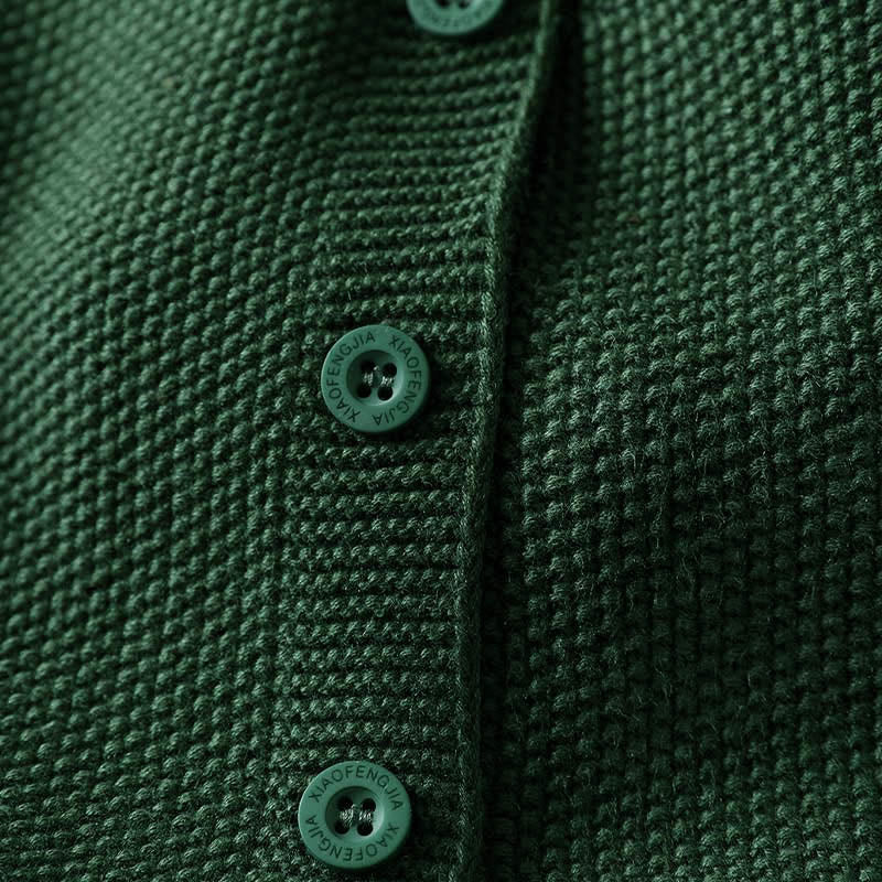 Buddha Stones図 ウサギの木 刺繍ボタン レディース ノースリーブ コットン ニットベスト ウエストコート - image 9