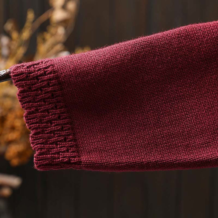 Buddha Stones秋 レースボタン ​​コットン レディース 長袖 ニットカーディガン セーター ポケット付き - image 12