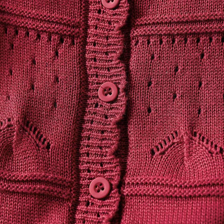 Buddha Stones秋 レースボタン ​​コットン レディース 長袖 ニットカーディガン セーター ポケット付き - image 6