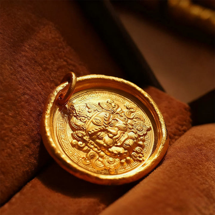 Buddha Stonesイエロージャンバラ銅富豊かさチェーンペンダントネックレス - image 4