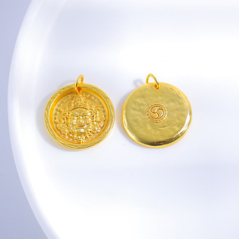 Buddha Stones24Kゴールドメッキ 真鍮 イエロー ジャンバラ豊かさの守護チェーンペンダントネックレス - image 8