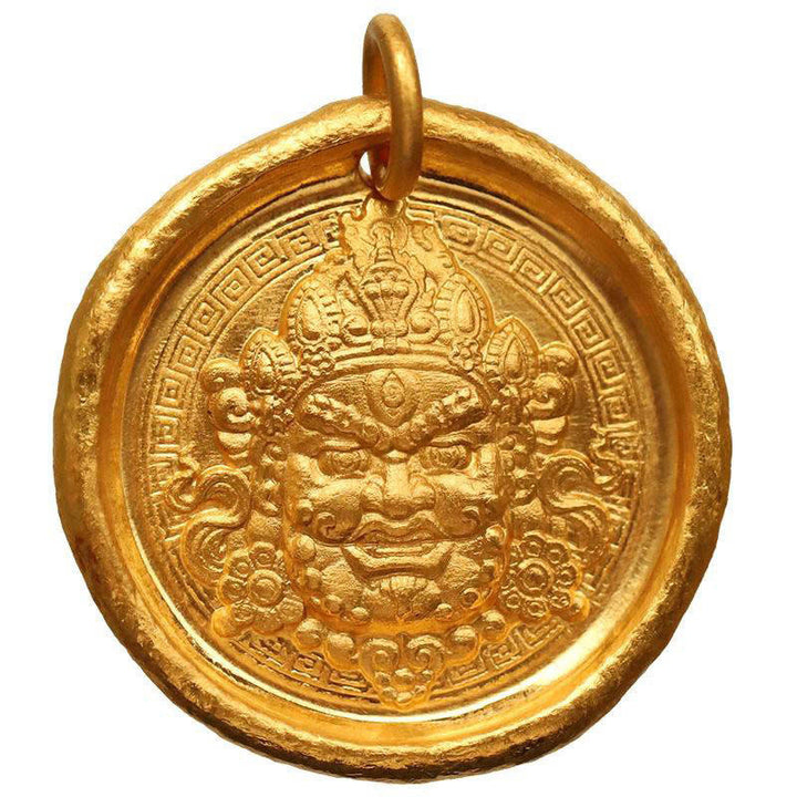 Buddha Stones24Kゴールドメッキ 真鍮 イエロー ジャンバラ豊かさの守護チェーンペンダントネックレス - image 9