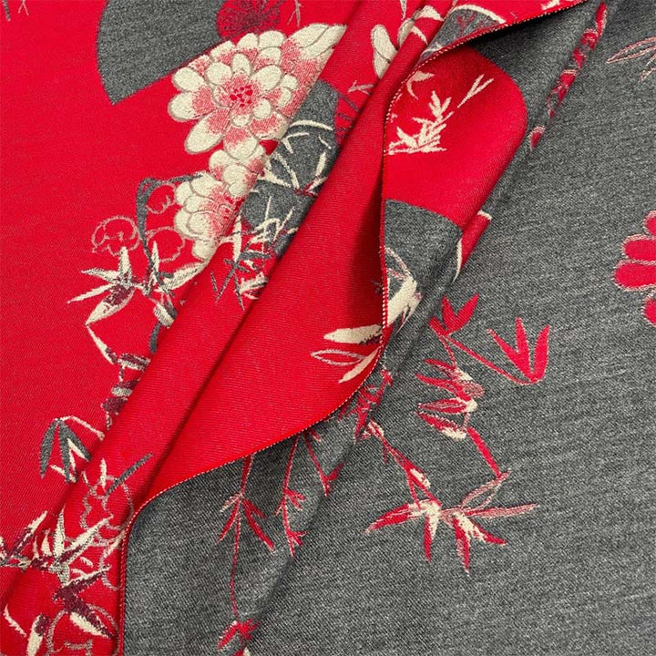 Buddha Stonesと冬扇子、竹と牡丹の花柄の心地よいスカーフショール - image 7