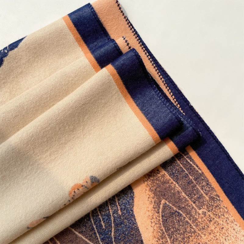 Buddha Stones、冬の山、蓮の花、葉の模様、ソフトスカーフショール - image 16