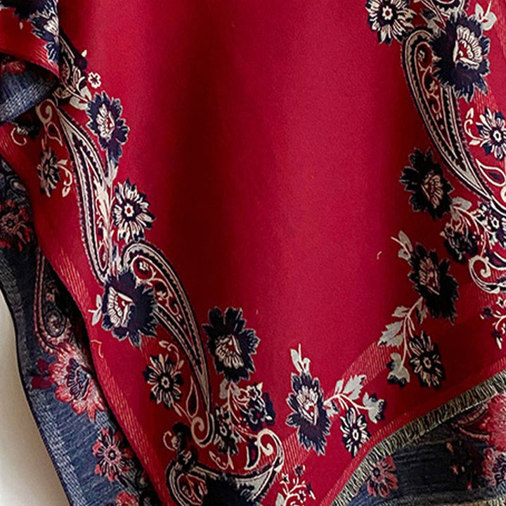 Buddha Stonesと秋のカシューナッツの花のつる模様の暖かくて心地よいスカーフショール - image 7