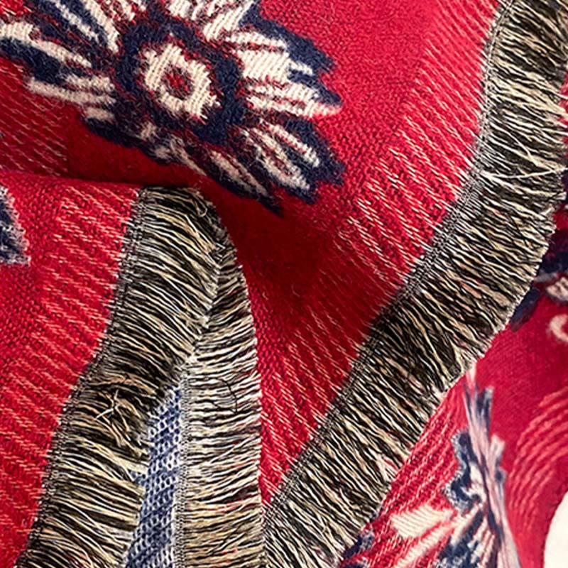 Buddha Stonesと秋のカシューナッツの花のつる模様の暖かくて心地よいスカーフショール - image 8