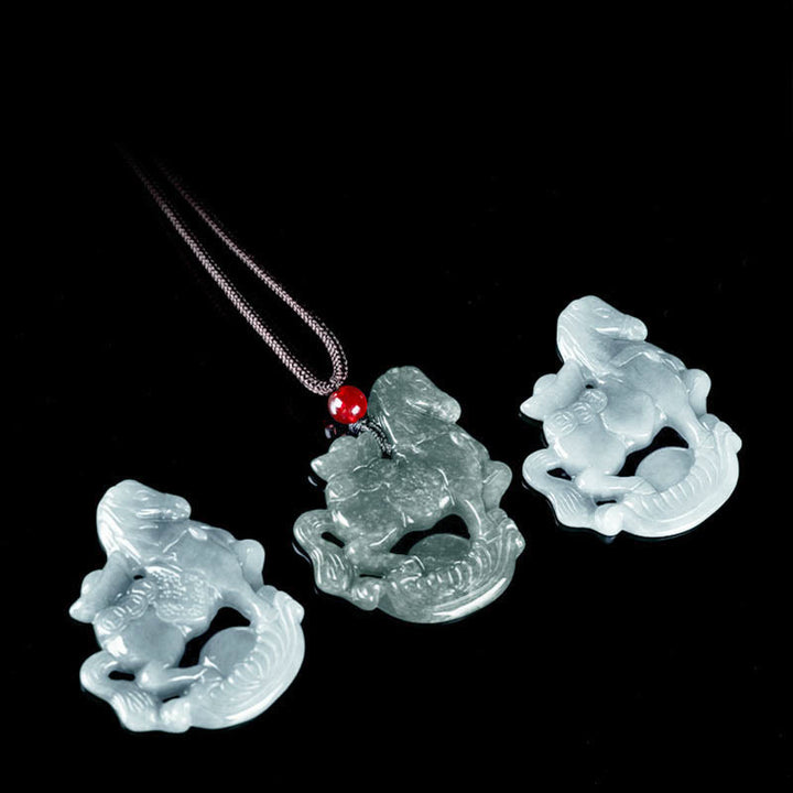 Buddha Stones年翡翠インゴット 幸運豊かさロープネックレスペンダント - image 10