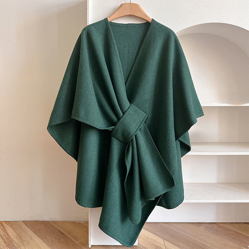 Buddha Stones冬用 無地 暖かくて心地よいスプリットスカーフ ショール - ティール - 160×110cm - image 7