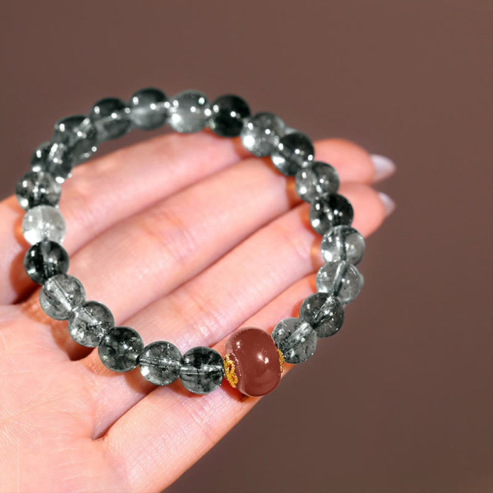 Buddha Stonesグリーンファントムレッドアゲート幸運を呼ぶブレスレット - image 3
