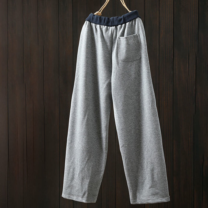 Buddha Stones秋冬 無地 カラーブロック レディース コットンパンツ ポケット付き - image 3