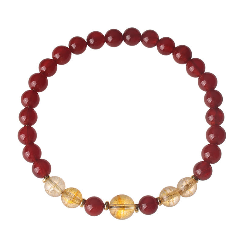 Buddha Stonesレッドアゲート シトリン 自信と喜びのブレスレット - image 3