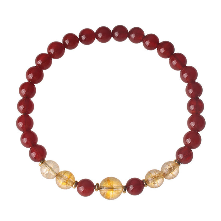 Buddha Stonesレッドアゲート シトリン 自信と喜びのブレスレット - image 3