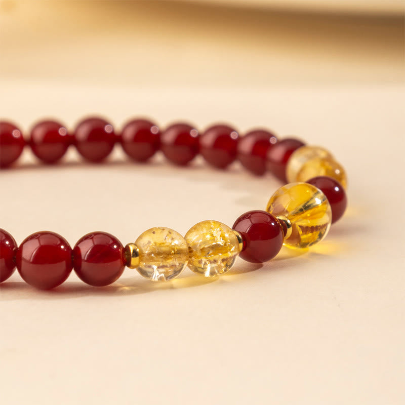 Buddha Stonesレッドアゲート シトリン 自信と喜びのブレスレット - image 4