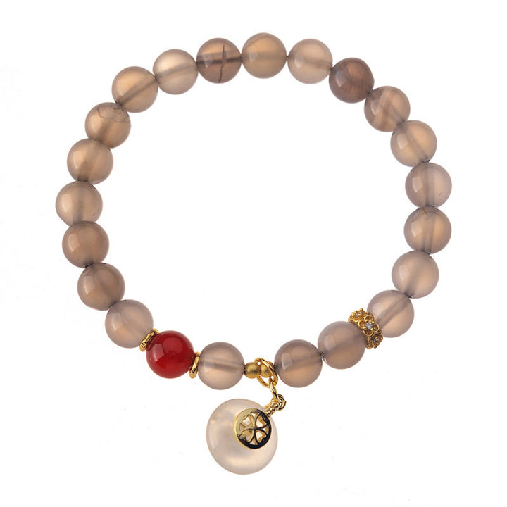 Buddha Stonesグレーアゲート レッドアゲート カルセドニー バランスブレスレット - image 4