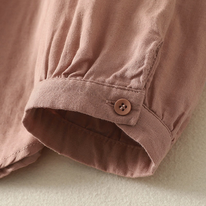 Buddha Stones刺繍花つる柄長袖レディースラペルシャツ - image 14