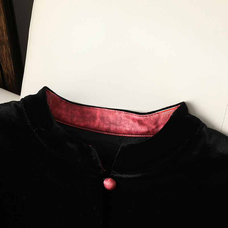 Buddha Stones吊り花デザインレディース長袖厚手ジャケット  - image 4