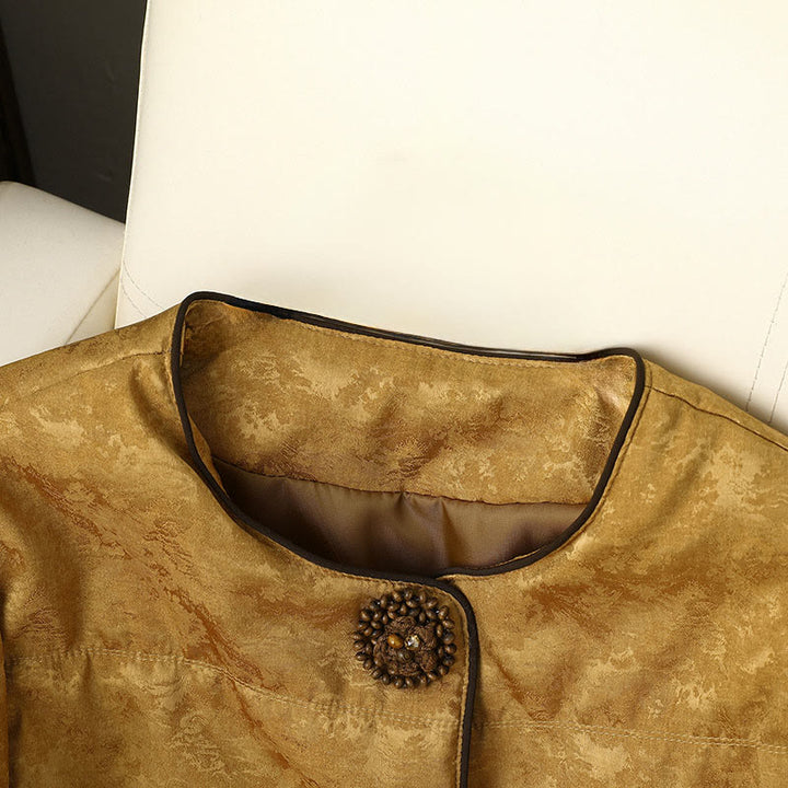 Buddha Stonesフロッグボタン ダークパターン ジャカード レディース 長袖 厚手 ジャケット ポケット付き - image 2