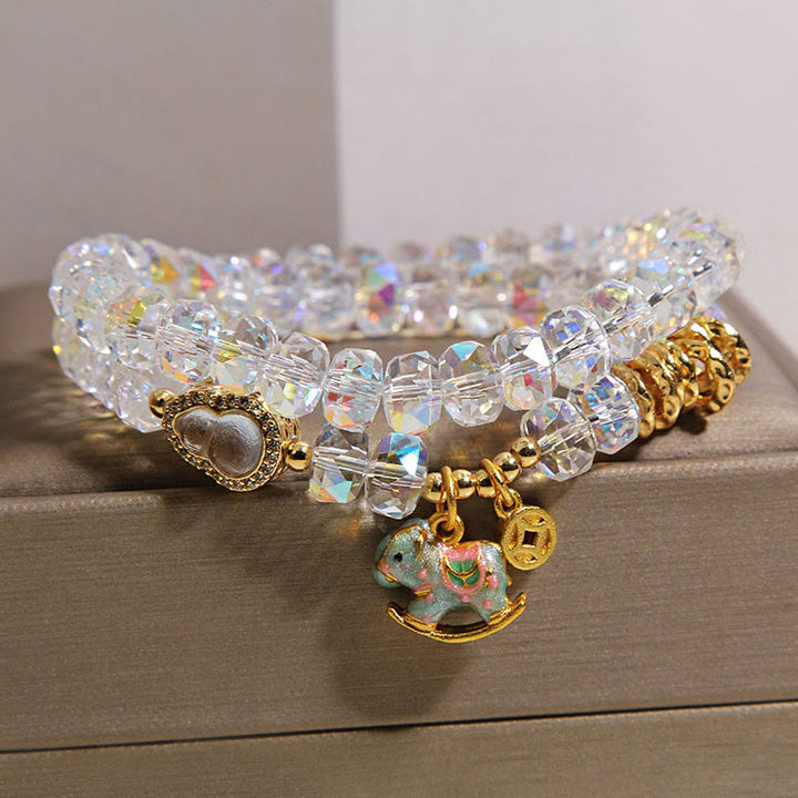 Buddha Stones中国の十二支 午年 クリスタルガラス 銅貨 ひょうたん ダブルラップブレスレット - image 15