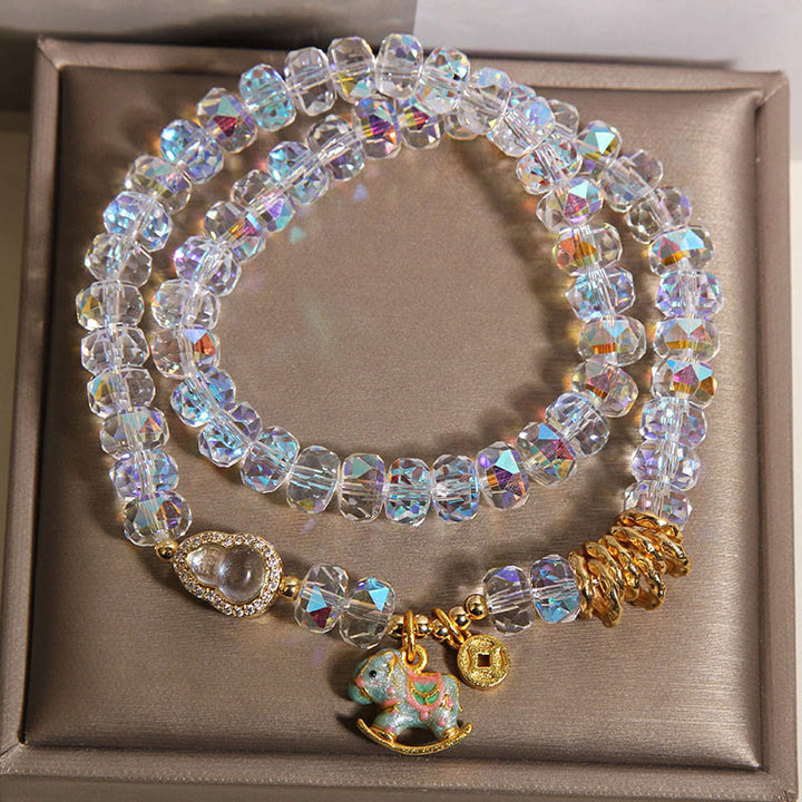 Buddha Stones中国の十二支 午年 クリスタルガラス 銅貨 ひょうたん ダブルラップブレスレット - image 12