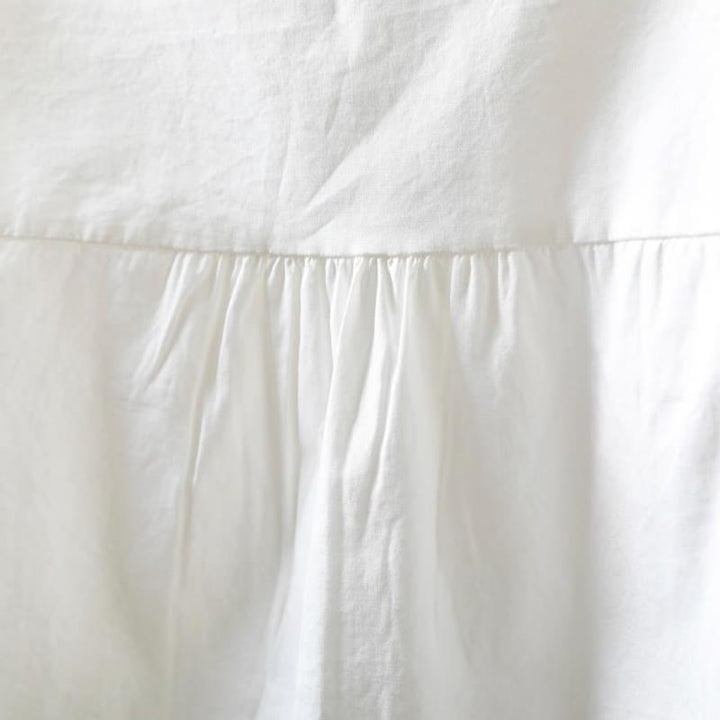 Buddha Stones秋冬 ホワイト アコーディオンプリーツデザイン ボタン レディース コットン 長袖シャツ - image 6