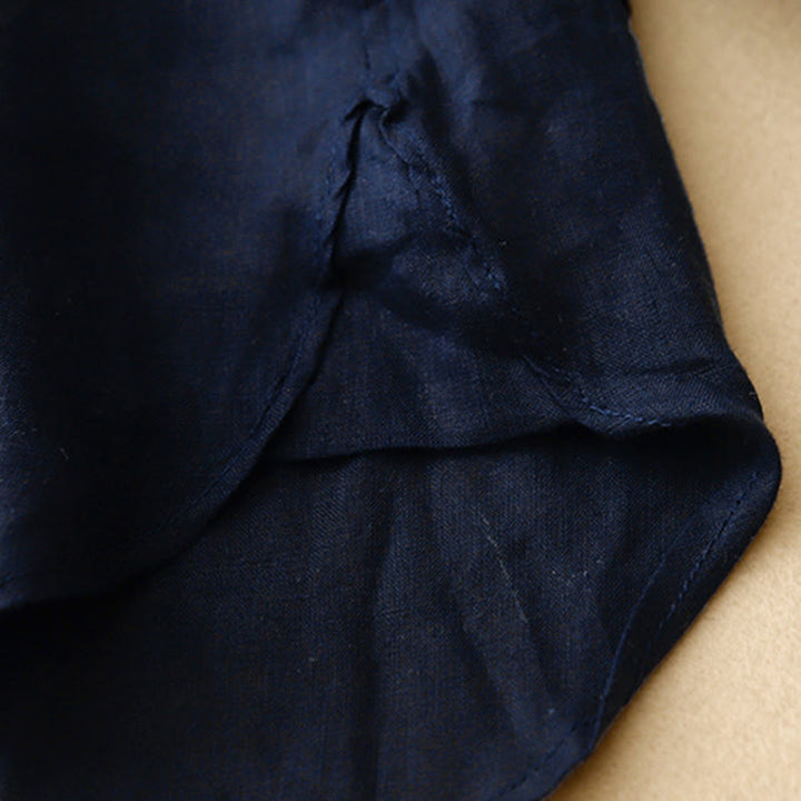 Buddha Stones無地 クルーネック ボタンデザイン レディース コットン 長袖シャツ - image 4