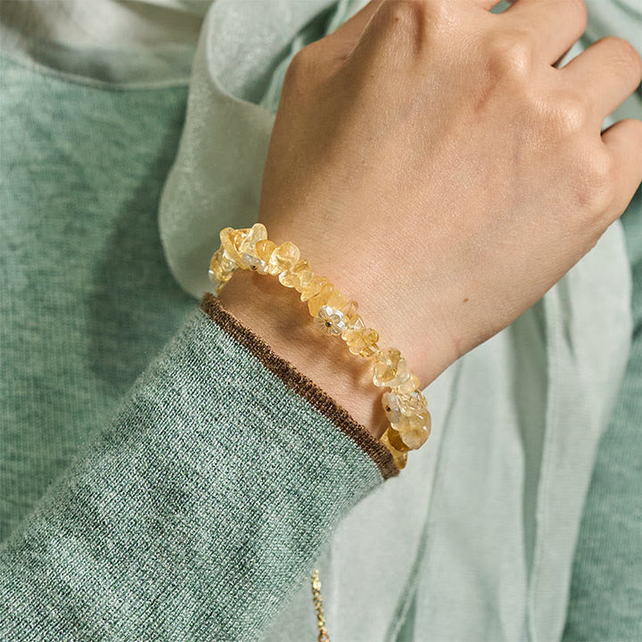 Buddha Stones不規則な水晶の花のデザイン アメジスト ホワイトクリスタル バランスブレスレット - image 30