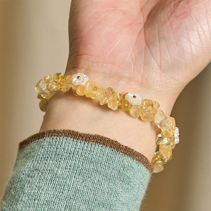 Buddha Stones不規則な水晶の花のデザイン アメジスト ホワイトクリスタル バランスブレスレット - image 31