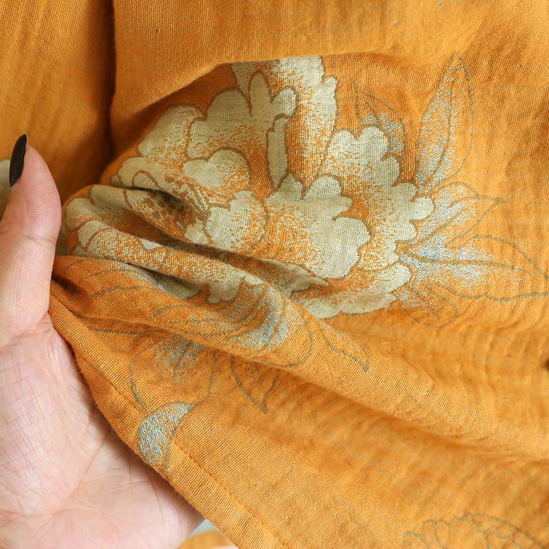 Buddha Stones 2点 カエルボタンプリント 長袖カーディガン シャツ パンツ ポケット付き コットン セット  - image 13