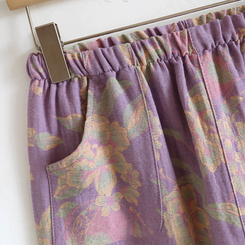 Buddha Stones 2点 花柄 長袖 クルーネック ボタンシャツ パンツ ポケット付き コットン セット  - image 20