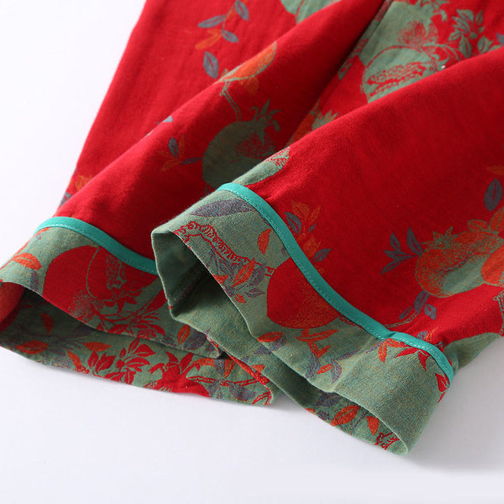 Buddha Stones 2点セット パッチワーク 長袖 カエルボタン シャツ パンツ ポケット付き 純綿 セット  - image 14