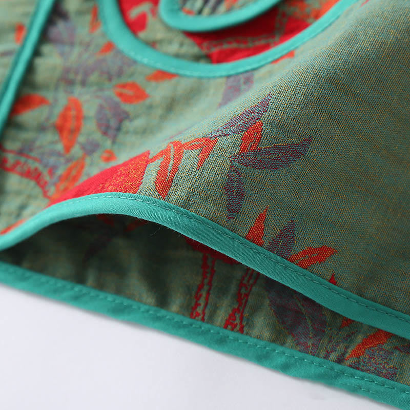 Buddha Stones 2点セット パッチワーク 長袖 カエルボタン シャツ パンツ ポケット付き 純綿 セット  - image 10