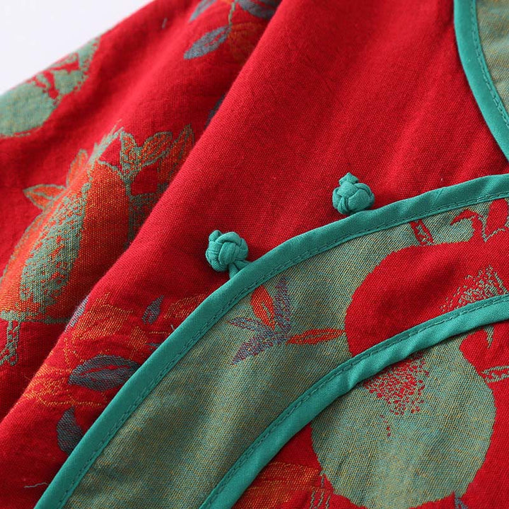 Buddha Stones 2点セット パッチワーク 長袖 カエルボタン シャツ パンツ ポケット付き 純綿 セット  - image 6