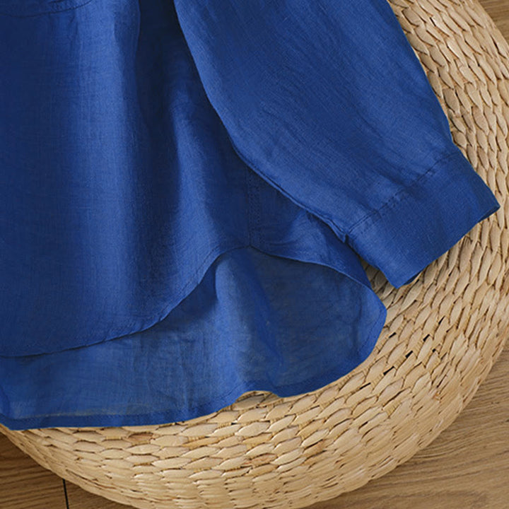 Buddha Stones秋冬通勤用ラペルレディース長袖シャツ（ポケット付き） - image 25