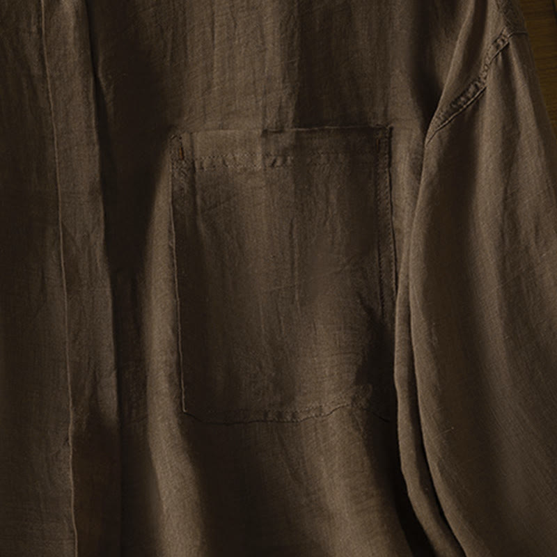 Buddha Stones秋冬通勤用ラペルレディース長袖シャツ（ポケット付き） - image 15