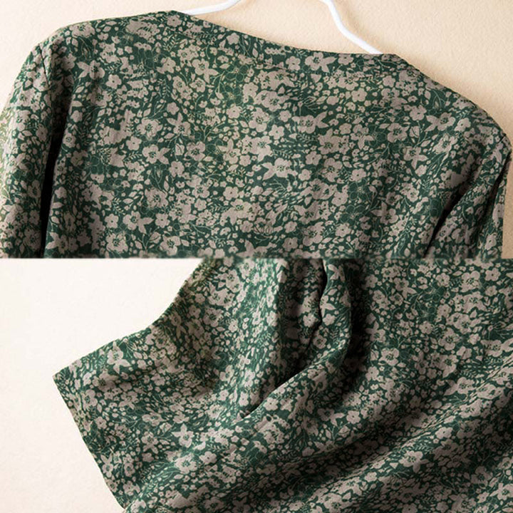 Buddha Stones春 Vネック プリント 花柄 レディース 長袖シャツ - image 10