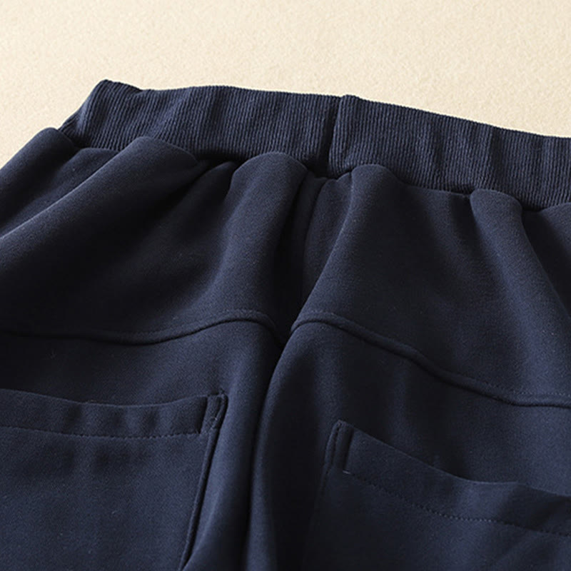 Buddha Stonesミッドナイトブルー ジッパー付き 保温性 フリース裏地 レディース ワイドレッグパンツ ポケット付き - image 3