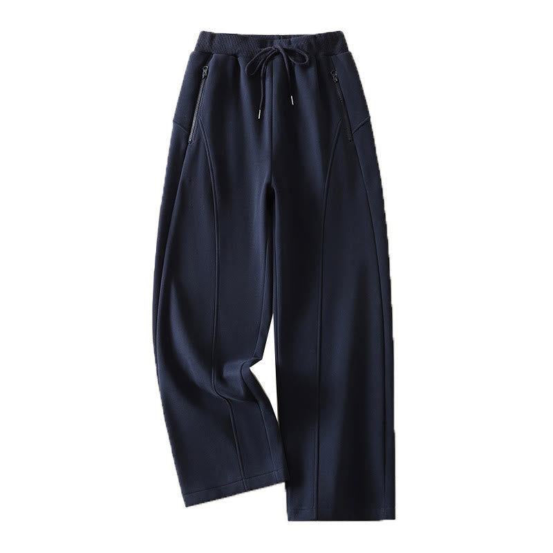Buddha Stonesミッドナイトブルー ジッパー付き 保温性 フリース裏地 レディース ワイドレッグパンツ ポケット付き - image 11