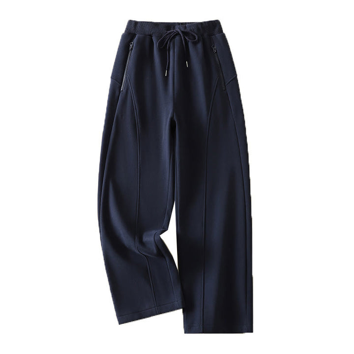 Buddha Stonesミッドナイトブルー ジッパー付き 保温性 フリース裏地 レディース ワイドレッグパンツ ポケット付き - image 11
