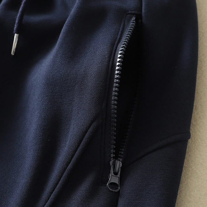 Buddha Stonesミッドナイトブルー ジッパー付き サーマル フリース裏地 コットン レディース ワイドレッグパンツ ポケット付き - image 4