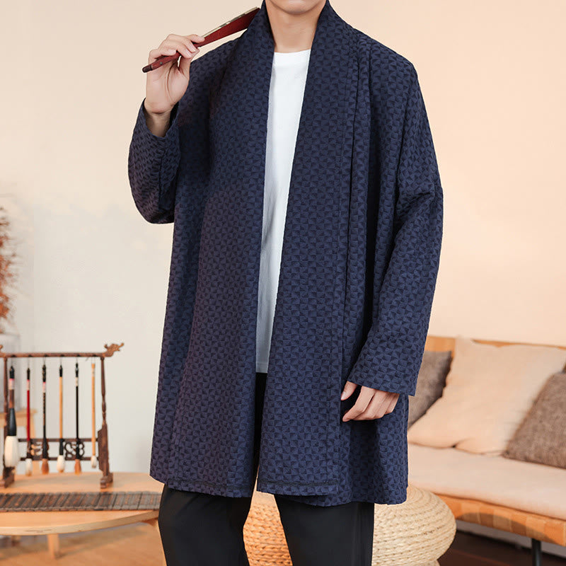 Buddha Stones冬 ジャカード シンプルデザイン メンズ コットン 長袖 着物 - image 6