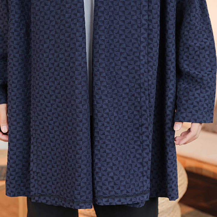 Buddha Stones冬 ジャカード シンプルデザイン メンズ コットン 長袖 着物 - image 13